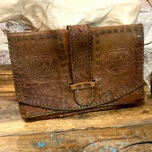 Vintage Hand Tooled Leather Pouch